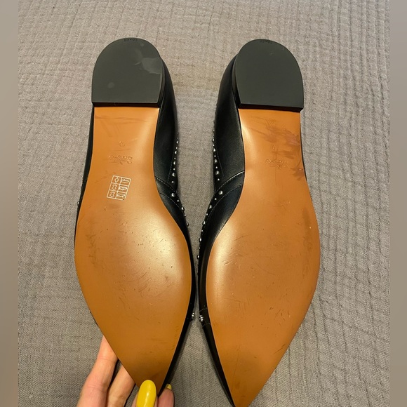 Coach Valintina Flats With Studs in Black Leather Pointed Toe Size 10 - Picture 3 of 3